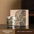 Axyaa Sterling Silver Ceramic Kung Fu Tea Set
