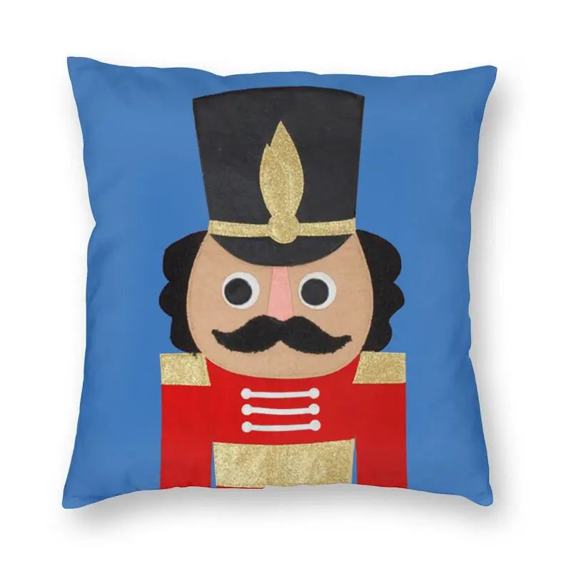 Nutcracker Doll Cushion Cover - Axyaa Square Throw Pillow for Christmas Home Decor