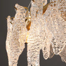 Axyaa Gold Wavy Crystal Chandelier Pendant Light - Modern Nordic Living Dining Room Lighting
