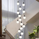 Axyaa Crystal Chandelier Stair Pendant Lamp Living Room Interior Lighting