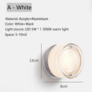 Axyaa Nordic LED Round Wall Sconce for Bedroom Decoration