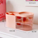 Axyaa Desktop Organizer Drawer, Transparent Plastic Multifunction Pen Holder Cute Design