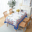 Axyaa Waterproof Rectangular Tablecloth for Coffee Table - Independence Day Flower Print