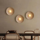 Axyaa Round Resin & Glass LED Wall Lamp for Restaurant, Bar, Bedroom - Modern Industrial Style