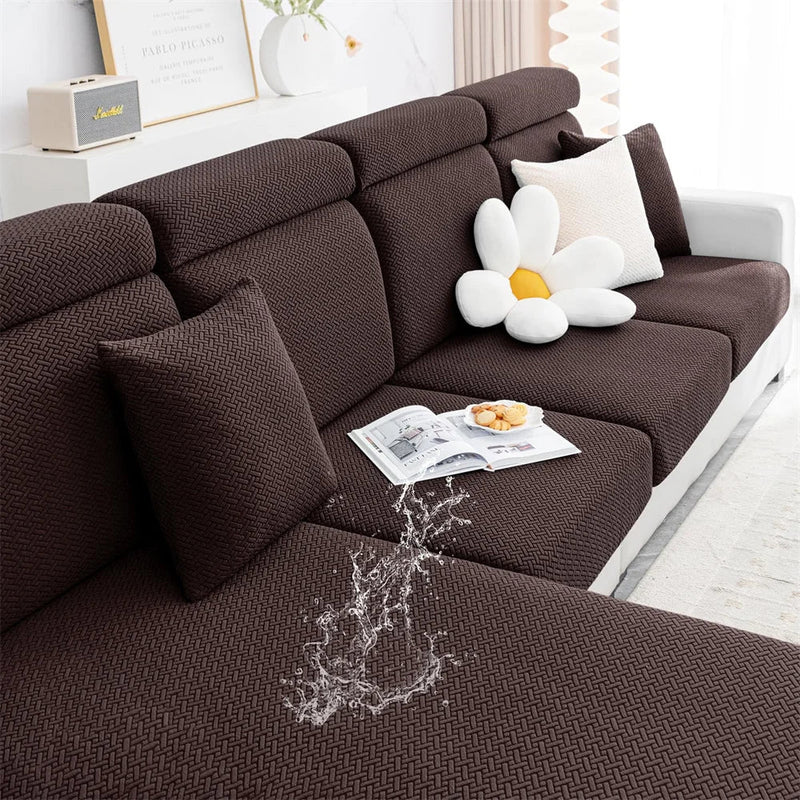 Axyaa Flocking Sofa Seat Cushion Cover Stretch Slipcover for Living Room Decor
