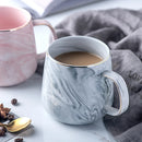 Axyaa Marble Pattern Gold Rim Coffee Mug Nordic Design Heat Insulation Cup