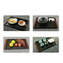 Axyaa Wood Grain Plastic Tray - Non-slip Kitchen Tableware & Hotel Service Tray