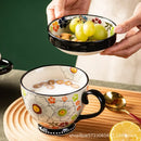 Axyaa Retro Double Ear Ceramic Bowls Set for Household Tableware