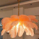 Axyaa Ostrich Feather LED Pendant Chandelier for Living Room and Bedroom