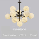 Axyaa Spanish Marble Chandelier Brass Black Finish Dimmable Ceilings Lustre