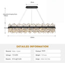 Axyaa Gold Crystal Chandelier: Modern Dimmable Rectangle Ceiling Light for Kitchen, Dining, Living Room