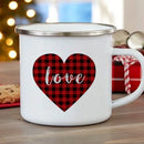 Axyaa Deer Santa Enamel Mug | Christmas Party Drinkware | Xmas Gift Mug