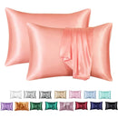 Axyaa Silky Satin King Pillowcase Luxury Comfort Solid Color Smooth Queen Cover