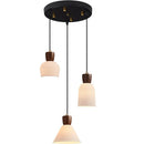 Axyaa Walnut Ceramic Nordic LED Pendant Lights - Japanese Style Modern Hanging Lamp