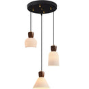 Axyaa Walnut Ceramic Nordic LED Pendant Lights: Modern Japanese Style for Home, Cafe, Restaurant.