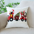 Axyaa Christmas Embroidered Pillow Cover - Canvas Letter Decor Pillowcase