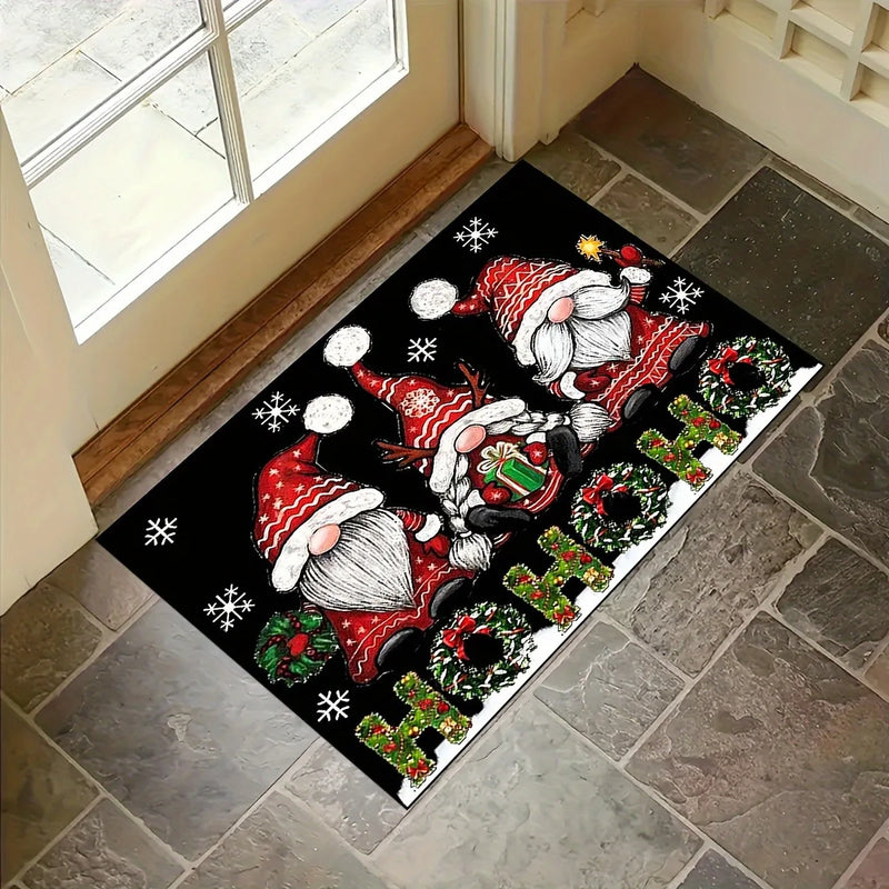 Axyaa Christmas Dwarf Decor Door Mat - Non-Slip Absorbent Floor Mat