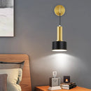 Axyaa LED Wall Lamp Gold Black Pipe Acrylic Shade for Bedroom Study Room