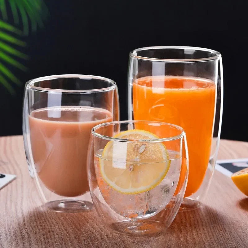 Axya Double Wall Glass Tea Drink Cups Healthy Coffee Insulated Shot Glass
