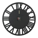 Axyaa 60CM Round Mirrored Wall Clock with Beveled Roman Numerals - Elegant Skeleton Design