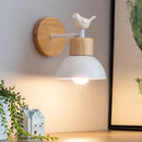 Axya Nordic Wooden Wall Lamp Minimalist Bird Sconces for Bedroom and Study