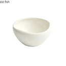 Axyaa White Ceramic Deep Plate - Thick Soup Pasta Salad Dessert Snack Specialty Tableware.