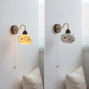 Axyaa Resin Shell Pull Chain LED Wall Lights - Modern Staircase & Bedroom Lamp