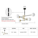 Axyaa Modern LED Glass Ball Chandelier for Living Room Decor
