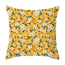 Axyaa Yellow Floral Geometric Pillowcase for Home Decor