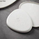 Axyaa Triangular Ceramic Steak Plate for Molecular Gastronomy and Fine Dining