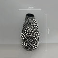Axyaa Polka-dot Ceramic Vase with Irregular Hollow Pattern - Home Decor Handicraft