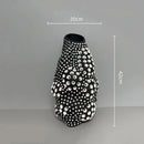 Axyaa Polka-dot Ceramic Vase with Irregular Hollow Pattern - Home Decor Handicraft