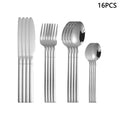 Axyaa Silver Stainless Steel Tableware Set for Home and Hotel Dining