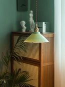 Axyaa Celadon Ceramic Pendant Light: Modern Brass Hanging Fixture for Kitchen, Bedroom, Hallway