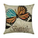 Axyaa Linen Butterfly Flower Sofa Cushion Cover 45*45 - Home Decor Printed Pillow Case