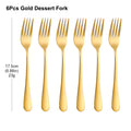 Axyaa Gold Dessert Fork Set Stainless Steel Coffee Ice Cream Cake Forks Black Cutlery