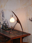 Axyaa Black Walnut Mantis Desk Lamp Retro Solid Wood Bedroom Lighting