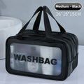 Axyaa Double Transparent PU Makeup Bag for Travel & Fitness Essentials