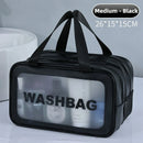 Axyaa Double Transparent PU Makeup Bag for Travel & Fitness Essentials