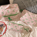 Axyaa Floral Cosmetic Bag Set - 3pcs Portable Toiletry Organizer for Women