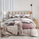 Axyaa 3D Cat Print Duvet Cover Set - All Season Soft Comfort Bedding