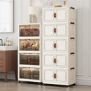Axyaa Foldable Storage Cabinet, 3-6 Tier, Rolling Wheels, Bathroom/Bedroom/Living Room Organization