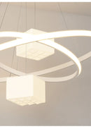 Axyaa LED Chandelier for Living Room Kitchen Indoor Lighting - Modern White Lustres Chandeliers