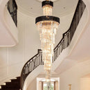 Axyaa Crystal Chandelier Stair Pendant Lamp Living Room Lighting