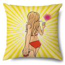 Axyaa Soft Plush POP Comic Portrait Cushion Cover - Home Decor Pillowcase