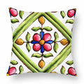 Axyaa Green Leaf Moroccan Flowers Cushion Cover 45X45cm