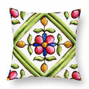 Axyaa Green Leaf Moroccan Flowers Cushion Cover 45X45cm
