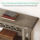 Axyaa Farmhouse Console Table with Storage, Solid Wood Grey Couch Table