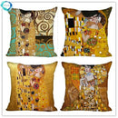 Gustav Klimt Printed Polyester Pillowcase for Home Sofa by Axyaa