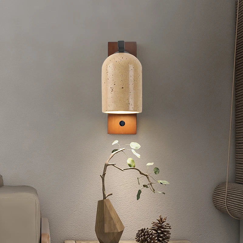 Axyaa Wabi Sabi Stone LED Bedhead Wall Lamps for Bedroom Atmosphere